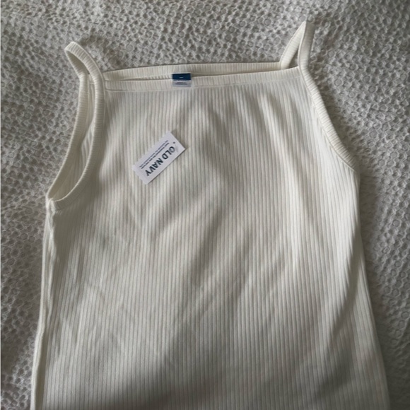 Old Navy White Ribbed High Neck Tank Top NWT - Picture 3 of 4